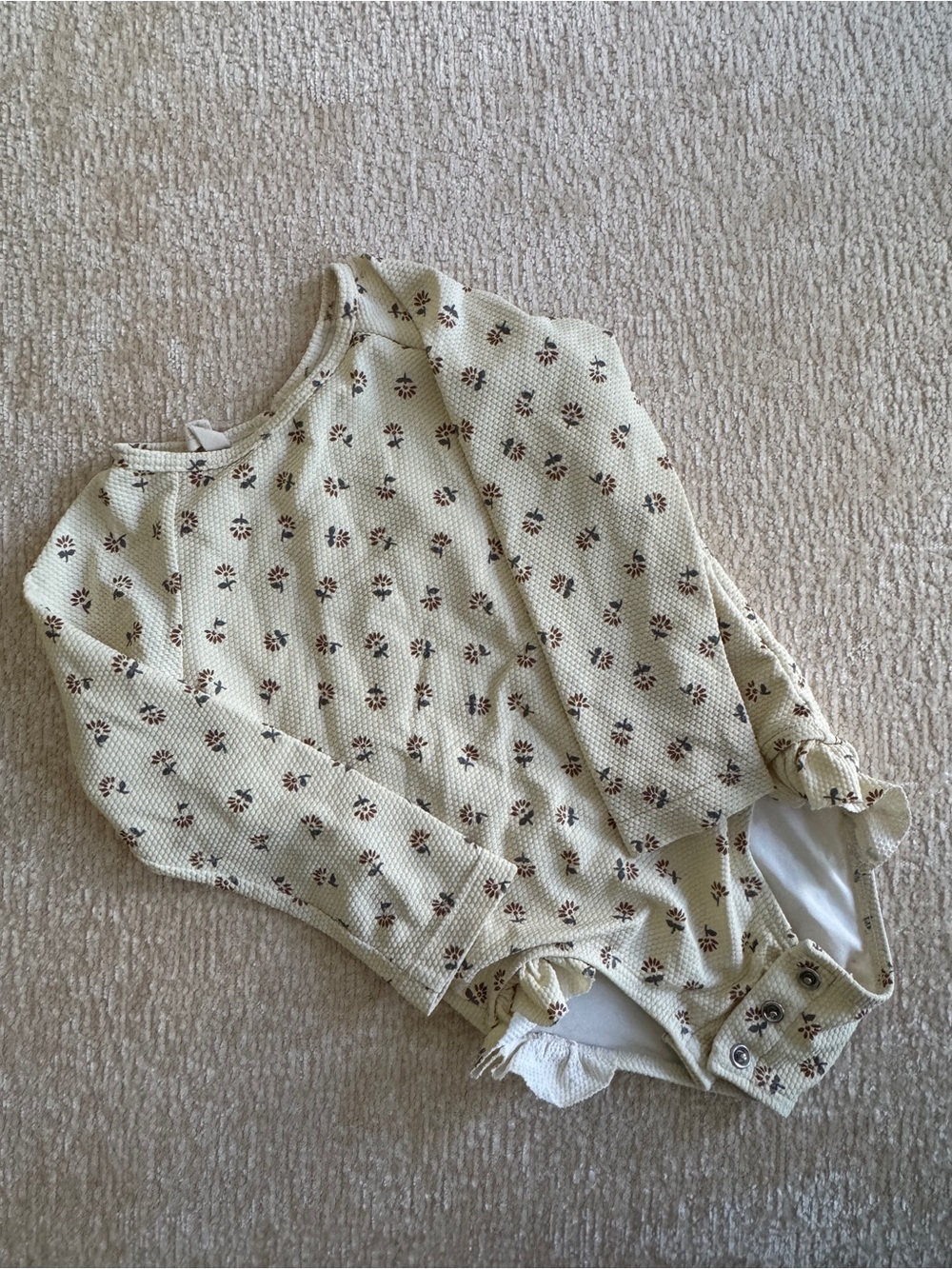 Quincy Mae Swimsuit One Piece in Cream Floral 12-18m